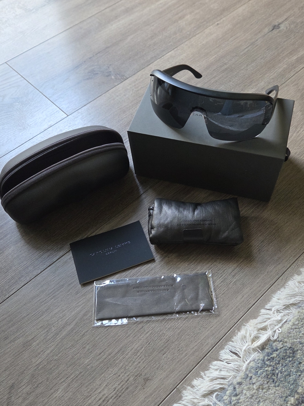 Shield-Style Women's Sunglasses in Smoke by Carolina Lemke X Kim Kadashian West